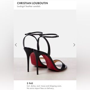 NIB NEW IN BOX Christian Louboutin LOUBIGIRL 100 MM Black Sandals SZ 6 1/2
